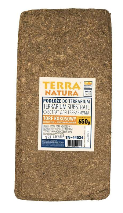 TerraNatura Podłoże do terrarium brykiet torf kokosowy foliowany 650g