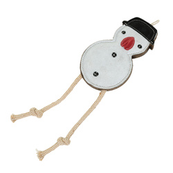 Barry King Zabawka dla psa skórzana Bałwan 21x12cm + 19cm lina