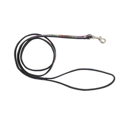 Barry King Smycz dla psa skórzana Kwiaty XS-S 12mm/120cm