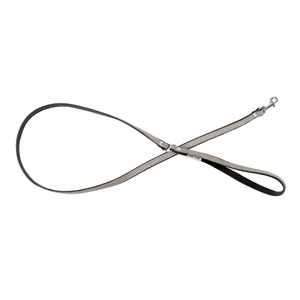 Barry King Smycz skórzana dla psa szary/czarny M-L 20mm/120cm