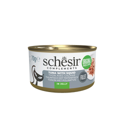 Schesir Complements dla kota tuńczyk z kalmarami w galarecie 70g puszka