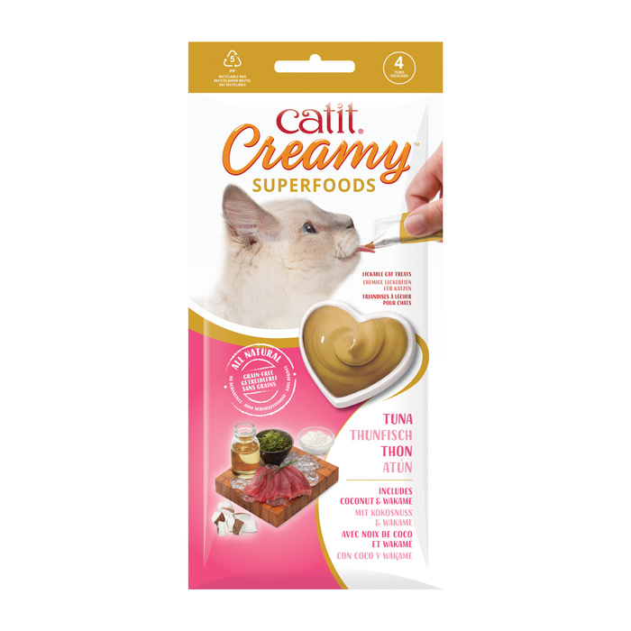 Catit Creamy Superfood przysmak dla kota tuńczyka z kokosem i wakame 4x10g