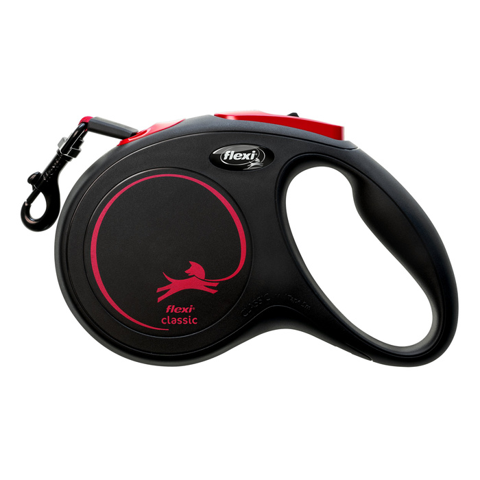 Flexi New Classic smycz dla psa black fire M 5m taśma