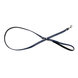 Barry King Smycz skórzana dla psa granatowy/czarny M-L 20mm/120cm