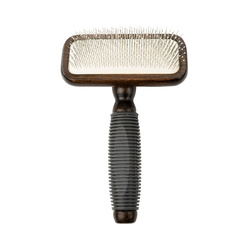 Barry King Szczotka pudlówka prostokątna dla zwierząt drewno bukowe stal tworzywo TPR 11x16,8cm