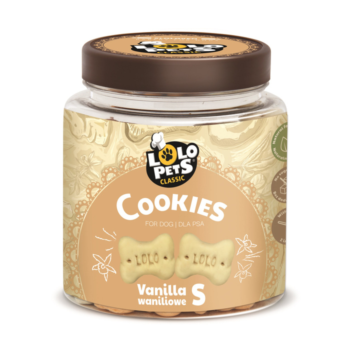 Lolo Pets Ciastka dla psa kości S waniliowe w słoikach 210g