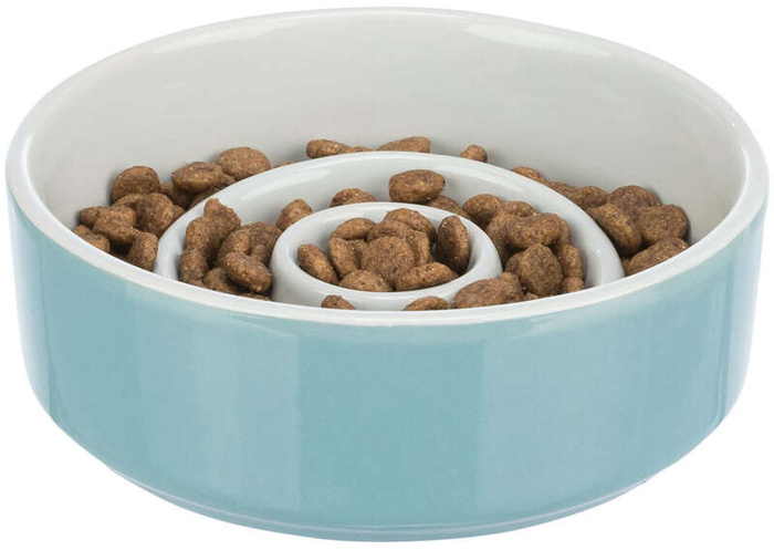 Trixie Miska ceramiczna Slow Feeding szaro/niebieska 0,45l/14cm