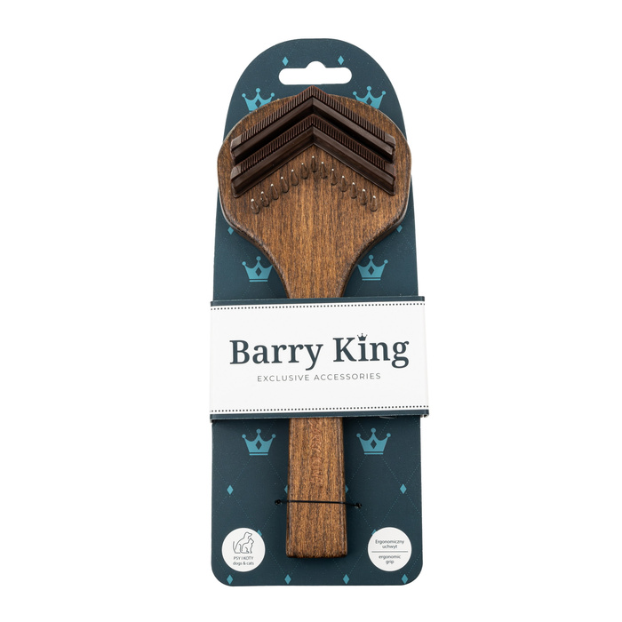 Barry King Zgrzebło dla zwierząt drewno bukowe stal materiał ABS 8,6x19,9cm