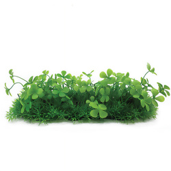 Aqua Natura Roślina do dekoracji akwarium zielona plastikowa 10cm doniczka korytkowa liście w kształcie koniczyny