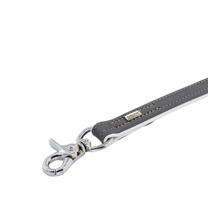 Barry King Smycz skórzana 20mm x 100cm szary/biały