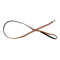 Barry King Smycz skórzana dla psa koniak/czarny M-L 20mm/120cm