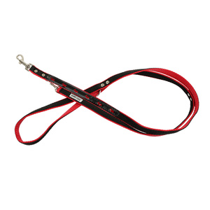Barry King Smycz dla psa wzór pieski odblask neo taśma podwójna 20mm/220cm czerwona
