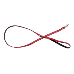 Barry King Smycz skórzana dla psa czerwony/czarny M-L 20mm/120cm