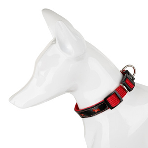 Barry King Obroża dla psa wzór pieski odblaskowa plastik 20mm/35cm czerwona