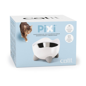 Catit Pixi wysoka miska dla kota biała 13,5x9,9x13,5cm 200ml