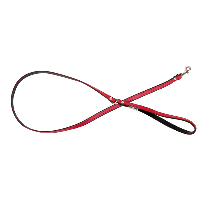 Barry King Smycz skórzana dla psa czerwony/czarny M-L 20mm/120cm