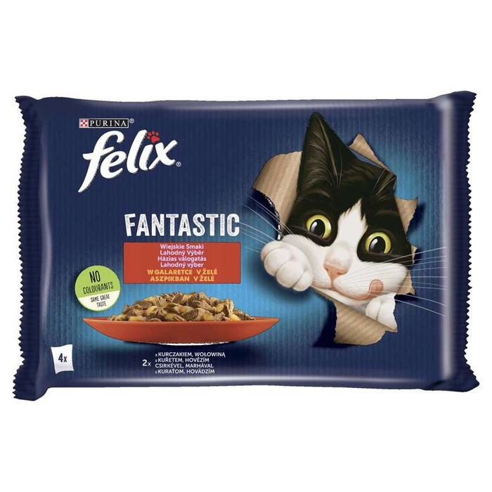 FELIX Fantastic Kurczak i Wołowina w galaretce 4X85G