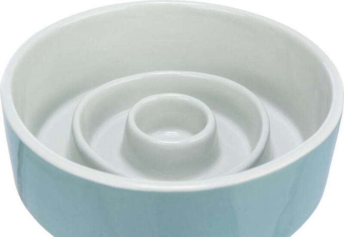 Trixie Miska ceramiczna Slow Feeding szaro/niebieska 0,45l/14cm