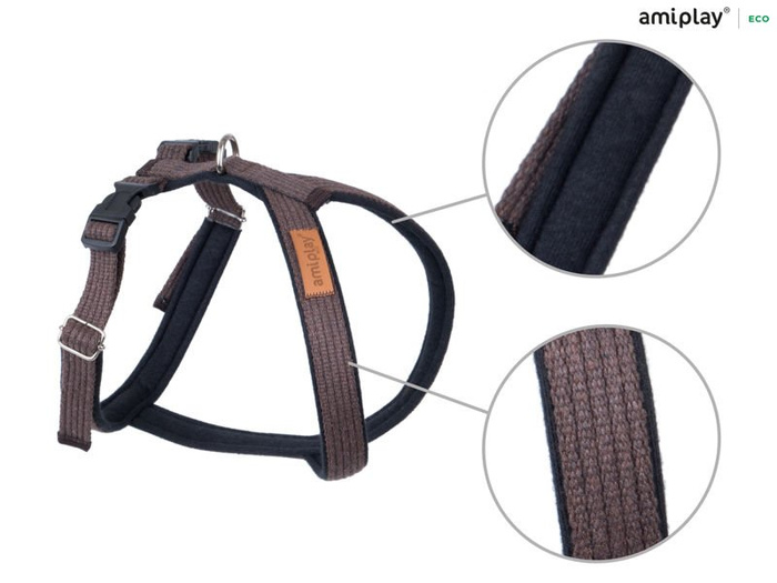 amiplay Szelki regulowane Grand Soft Cotton M Brązowy