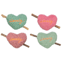 Trixie Pluszowe Serce z Matatabi zabawka dla kota mix kolorów 12cm