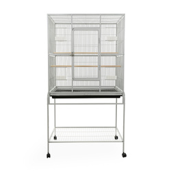 Panama Pet Woliera dla ptaków srebrna na kółkach 82x52x150cm