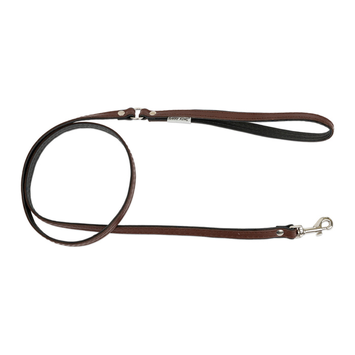Barry King Smycz skórzana dla psa brązowy/czarny M-L 20mm/120cm