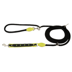 Barry King Smycz regulowana Skóra Łoś Kryształ 20mm/6/220cm limonka