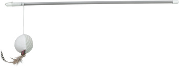 Trixie Wędka z piłką i piórkami zabawka dla kota plastik/plusz 46cm z kocimiętką