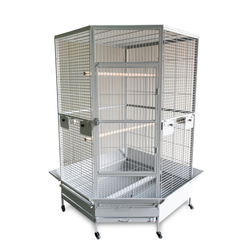 Panama Pet Woliera dla ptaków srebrna na kółkach wym 117x117x183cm
