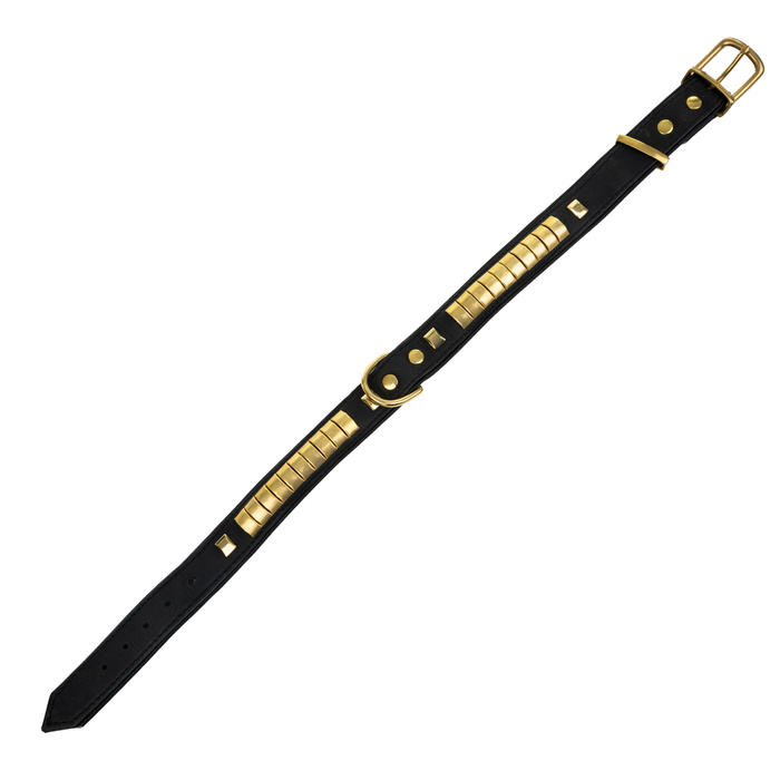 Barry King Obroża dla psa wzór exclusive gold skóra natłuszczana 35mm/65cm czarna
