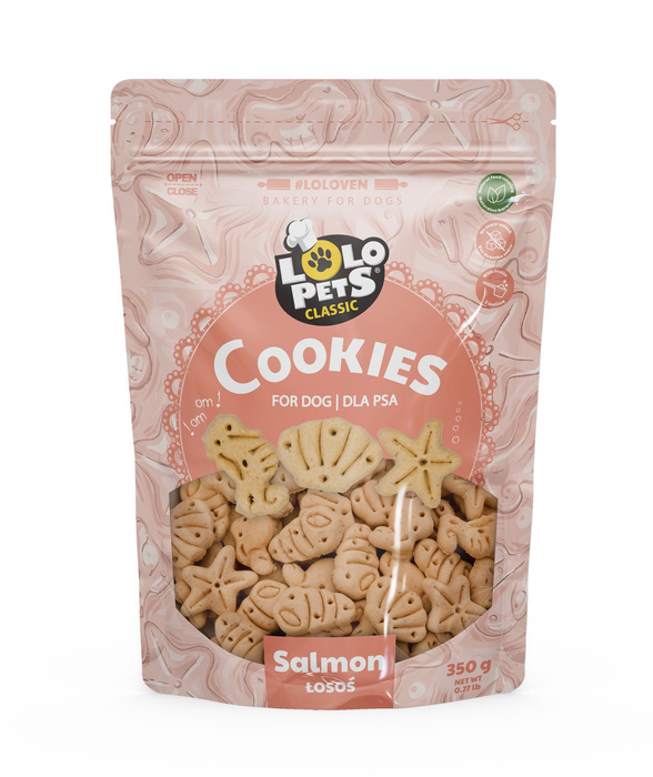 Lolo Pets Ciastka dla psa z łososiem w folii doypack 350g