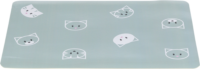 Trixie Podkładka pod miski Mimi dla kota plastik szałwiowa 44x28cm