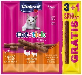 Vitakraft Cat Stick Mini indyk i jagnięcina 3+1 GRATIS