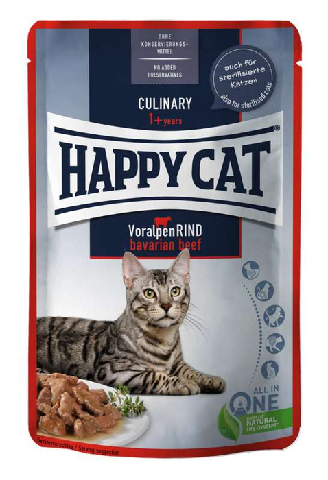 2 X HAPPYCAT CULINARY ADULT WOŁOWINA BAWARSKA W SOSIE 85G