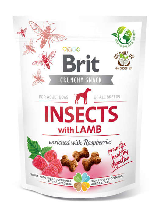 Brit Care Dog Crunchy Cracker insekty, jagnięcina i malina 200g