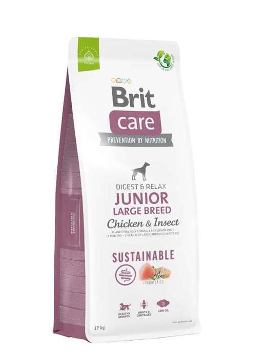 Brit Care Dog Sustainable Junior Large Breed z kurczakiem i owadami 12kg