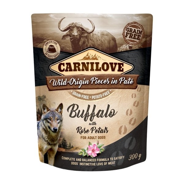 Carnilove Dog Pouch Wild Buffalo&Rose Petals 300g
