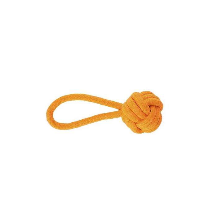 Dingo piłka z rączką ze sznura energy pomarańczowa 6x22cm