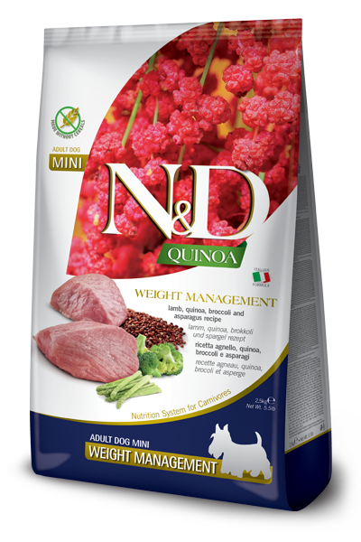 Farmina N&D Quinoa Dog Mini Weight Management jagnięcina 2,5kg