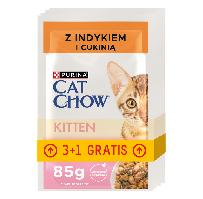 Purina Cat Chow Kitten indyk z cukinią 4x85g