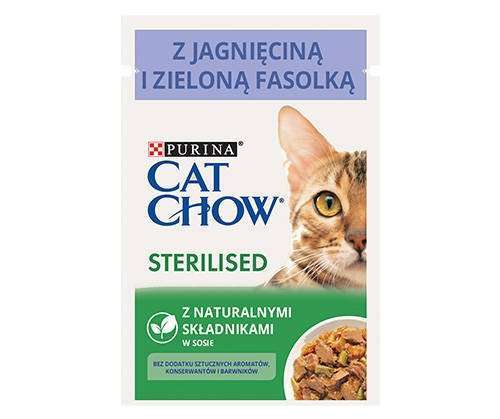 Purina Cat Chow STERILISED z jagnięciną i fasolką 85g