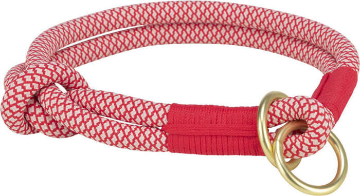 Trixie Obroża zaciskowa Soft Rope czerwona/kremowa nylon S: 35cm/10mm