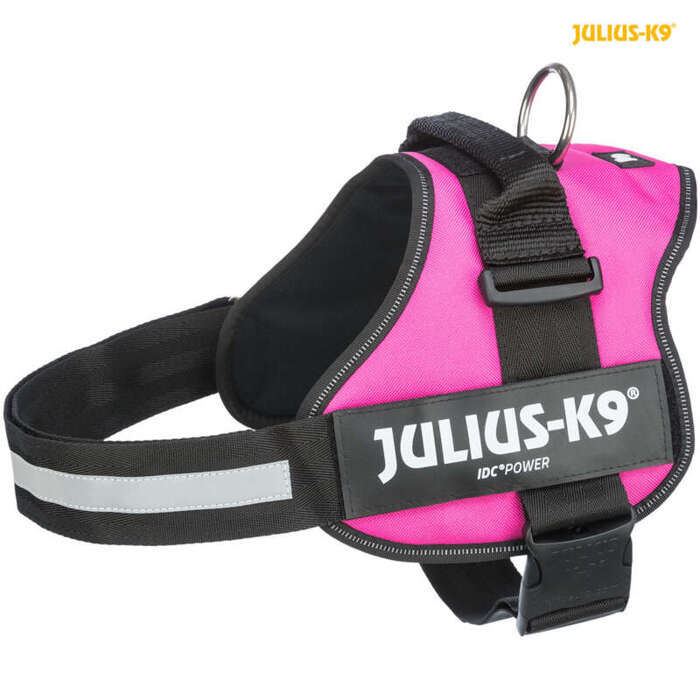 Trixie Uprząż Julius-K9 2/L-XL: 71-96cm fuksja