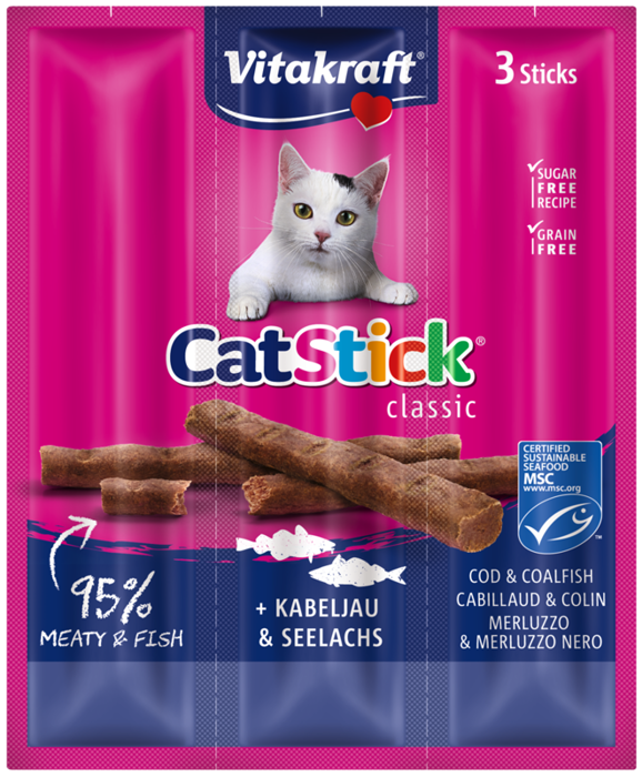Vitakraft Cat Stick Mini Dorsz, Tuńczyk i Czarniak 3x6g  