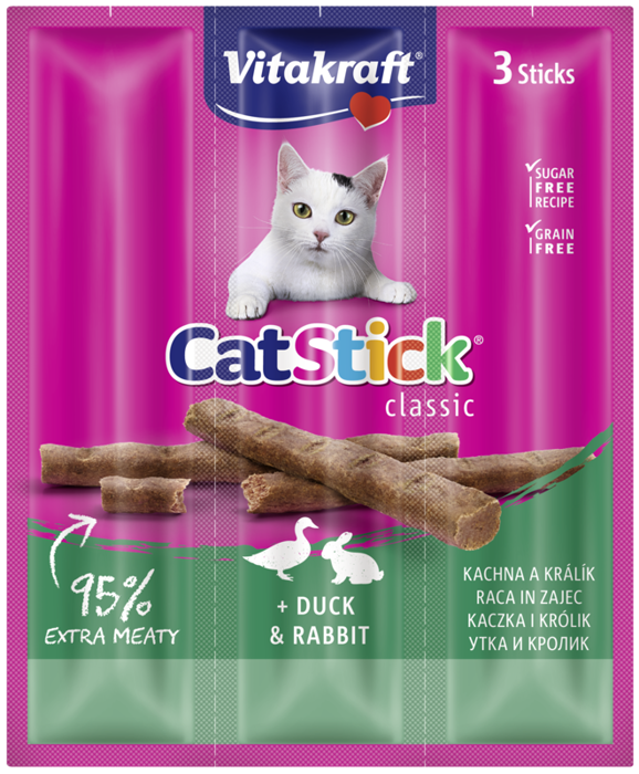 Vitakraft Cat Stick Mini Kaczka i Królik 3x6g