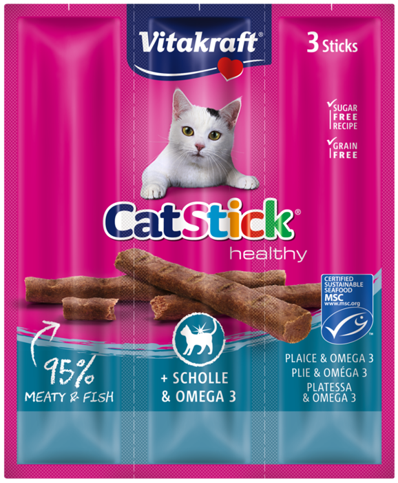 Vitakraft Cat Stick Mini flądra z omega-3 3x6g