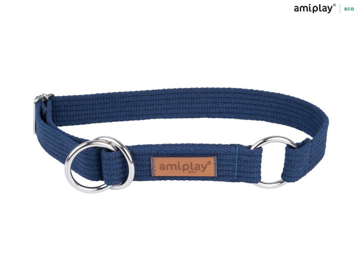 amiplay Obroża półzaciskowa Cotton XXL Granatowy