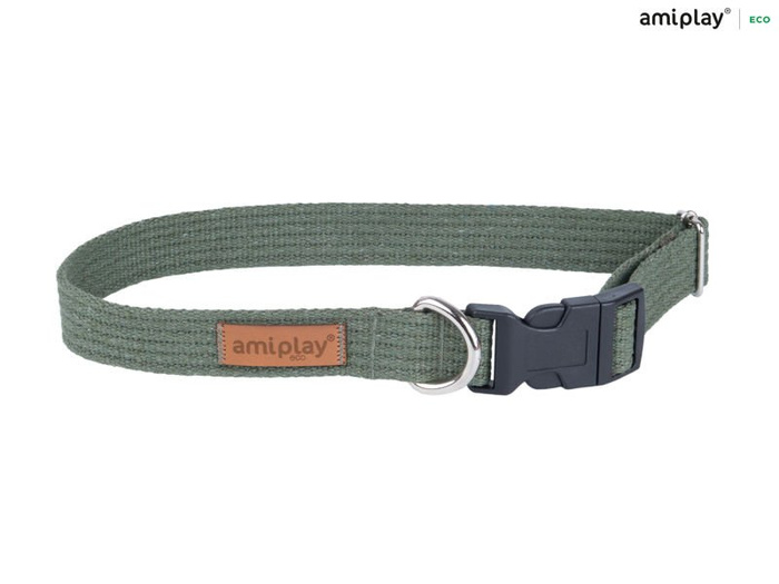 amiplay Obroża regulowana Cotton L Khaki