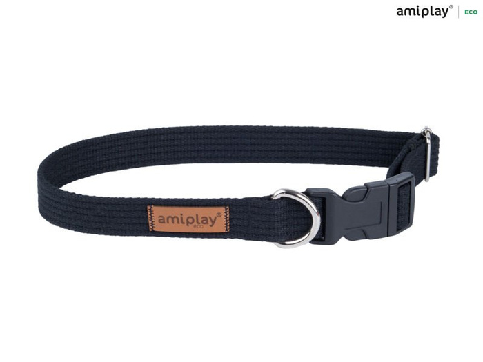 amiplay Obroża regulowana Cotton M Czarny