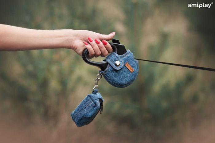 amiplay Torebka na worki do odchodów Denim Granatowy